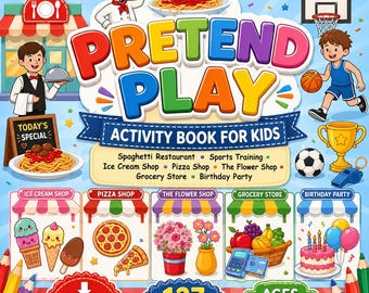 Pretend Play Printable Bundle, 7 Dramatic Play Activity Kits for Kids, Classroom and Homeschool PDF