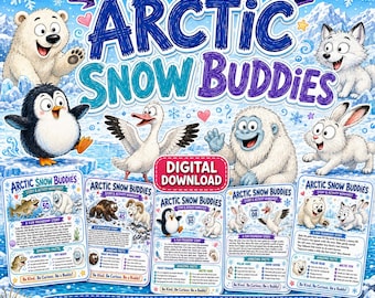 北極の雪の仲間たちアクティビティブック – 冬の学習ワークシート（デジタルダウンロード）