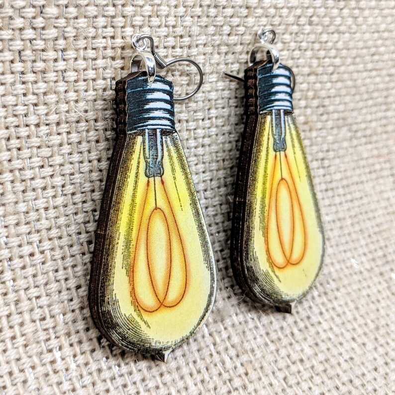 Light Bulb Earrings / Great Idea Earrings / Lights on Earrings Etsy