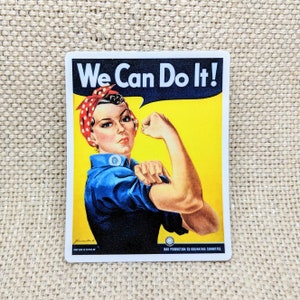 Rosie the Riveter Sticker / Bumper Sticker / Vinyl Sticker / Vintage Image / Phone Sticker / Laptop Sticker / Feminist Sticker / Boss Lady image 1
