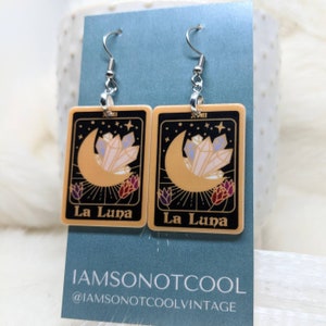 Tarot Earrings / La Luna Earrings / Resin Earrings / Dangle Earrings / Lightweight Earrings / Summer Jewelry / Boutique Jewelry image 3