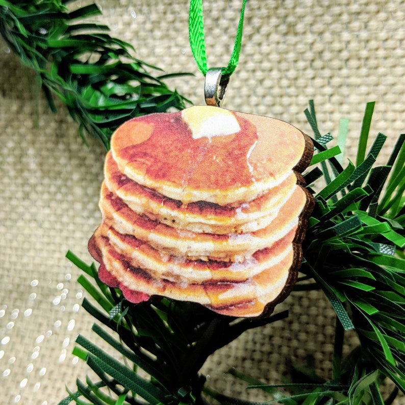 Pancake Ornament 2 / Laser Cut Wood Ornament / Handmade | Etsy