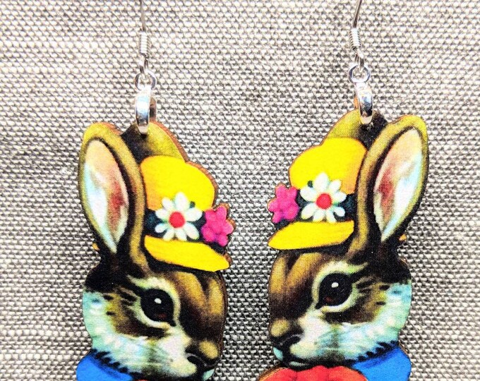 Bunny Earrings / Rabbit Earrings / Lucky Earrings / Animal Etsy