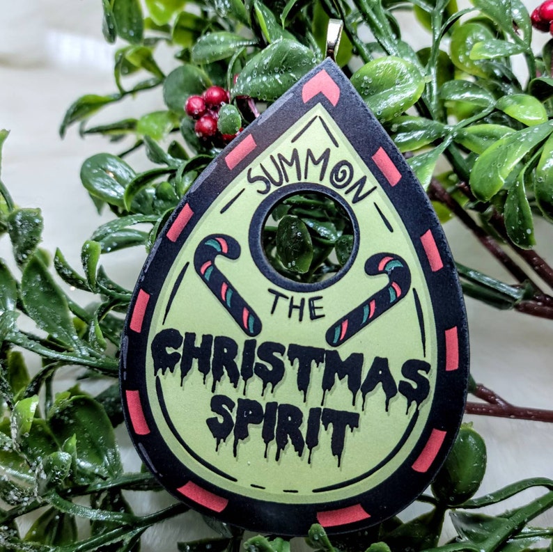 Creepy Christmas Ornament / Summon the Christmas Spirit / Creepy Ornament / Goth Christmas Gift / Laser Cut Wood image 4