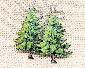 Tree Earrings / Arbor Day Earrings / Arboretum Earrings / Tree Gift / Tree Jewelry / Hypoallergenic / Horticultural Earrings / Tree Hugger