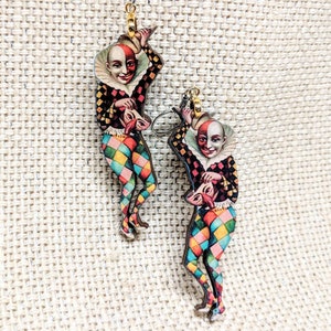 Creepy Clown Earrings / Circus Earrings / Jester Earrings / Circus Jewelry / Hypoallergenic / Halloween Jewelry / Creepy Jewelry image 3