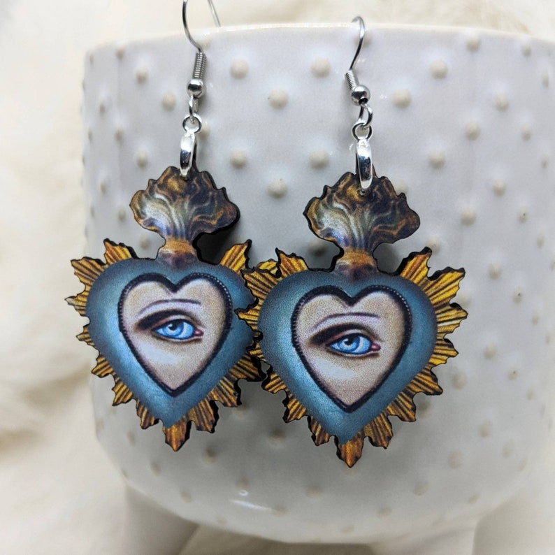 Eye Earrings / Royal Eye Earrings / Protection Earrings / Eyeball Earrings / Blue Eye / Superstition Earrings / Weird Earrings image 1