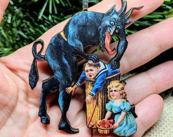 Creepy Krampus Ornament /Christmas Ornament / Christmas Gift Tag / Creepy Ornament / Creepy Christmas