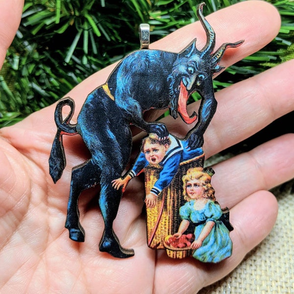 Creepy Krampus Ornament /Christmas Ornament / Christmas Gift Tag / Creepy Ornament / Creepy Christmas