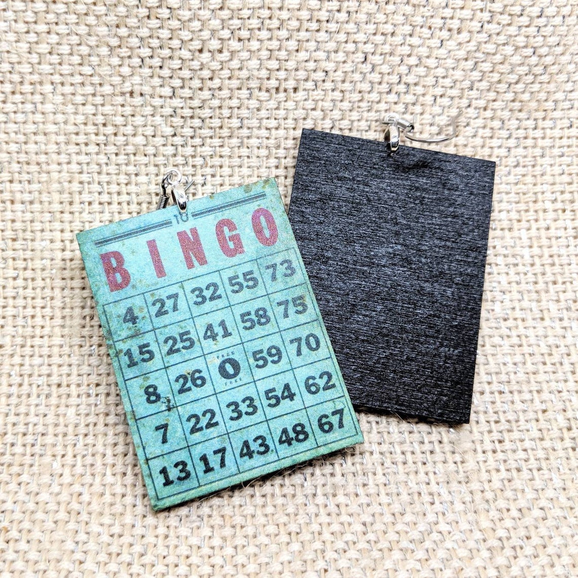 Bingo Earrings / Laser Cut Wood Earrings / Game Earrings / Etsy