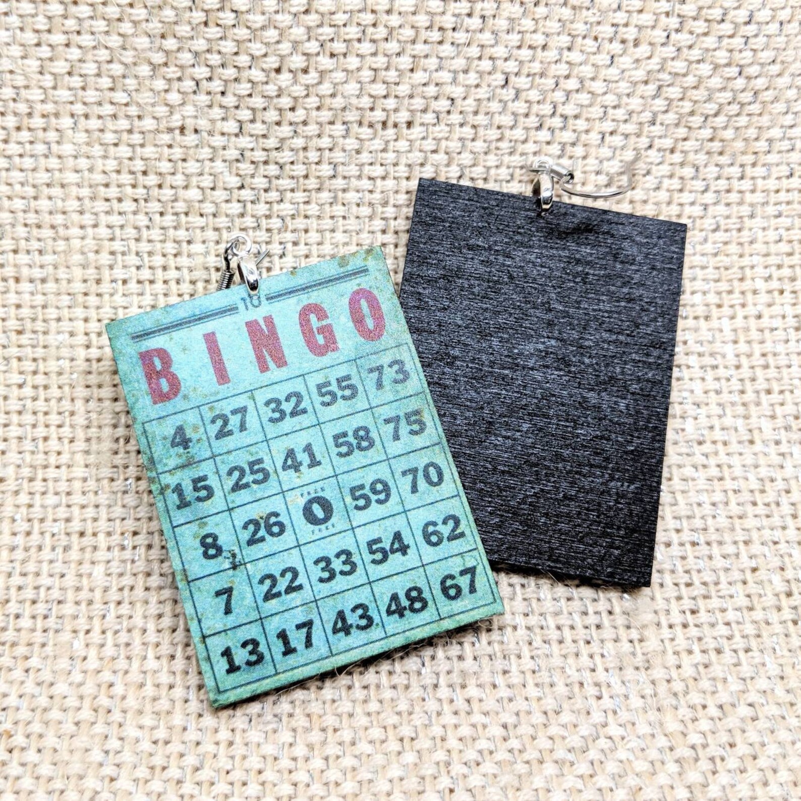 Bingo Earrings / Laser Cut Wood Earrings / Game Earrings / Etsy