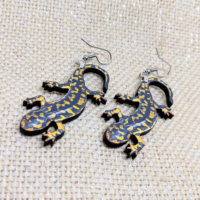 Lizard Earrings / Salamander Earrings / Halloween Earrings / Etsy