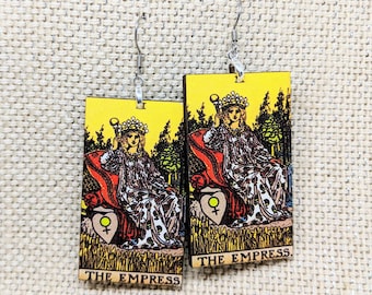 Boucles d’oreilles Tarot Card / Les boucles d’oreilles Empress / Tarot Gift / Psychic Gift / Tarot Earrings / Hypoallergenic / Witch Jewelry / Rider Waite Deck