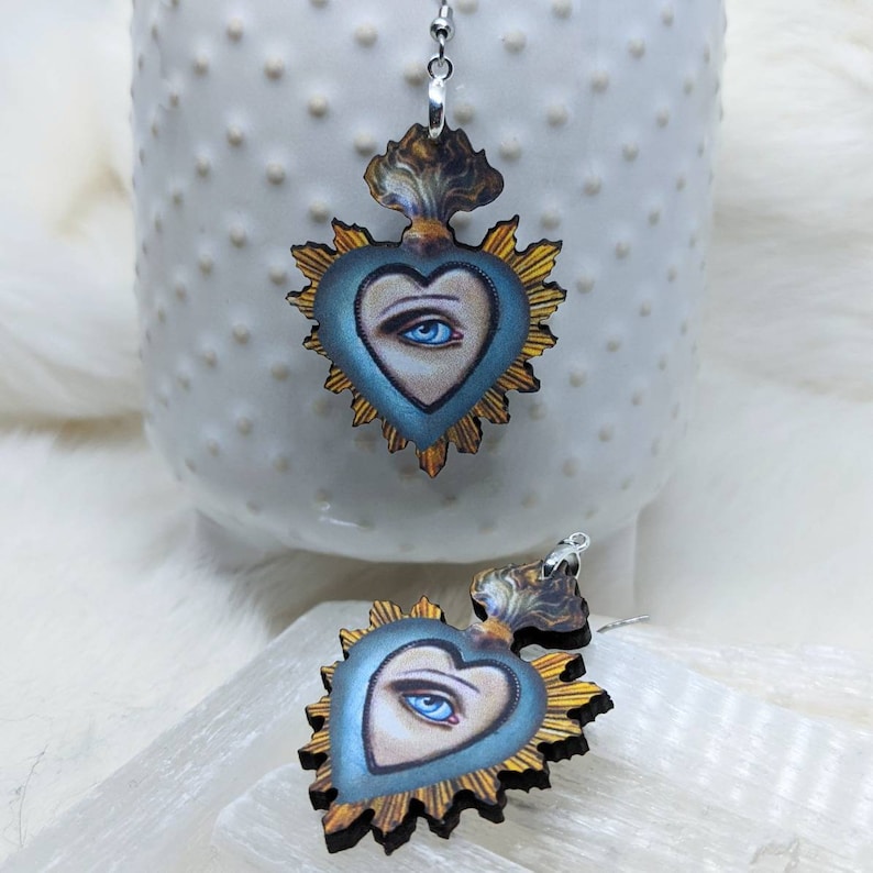 Eye Earrings / Royal Eye Earrings / Protection Earrings / Eyeball Earrings / Blue Eye / Superstition Earrings / Weird Earrings image 5