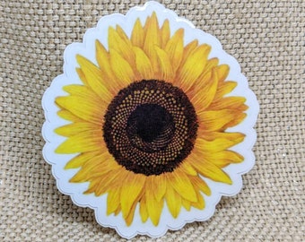Sunflower Sticker / Bumper Sticker / Vinyl Sticker / Vintage Image / Phone Sticker / Laptop Sticker / Flower Sticker / Sunflower Gift