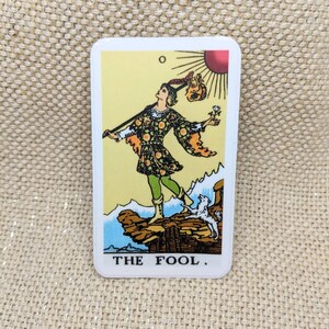 De dwaas sticker / tarotkaart sticker / vinyl sticker / tablet sticker / vintage tarot dek / telefoon sticker / Rider Waite Smith dek