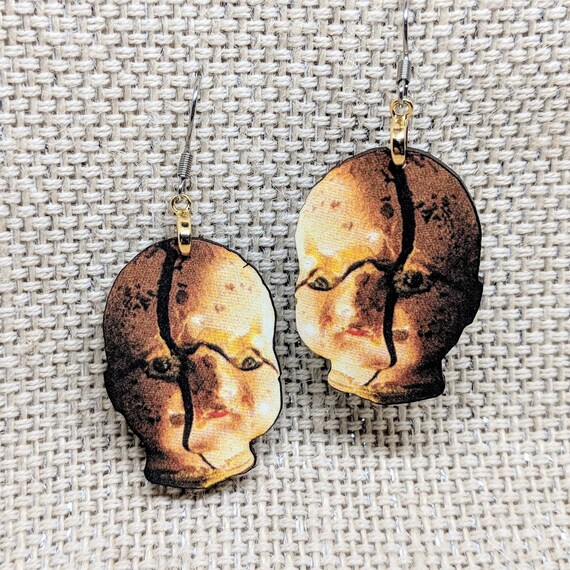 barbie doll head earrings