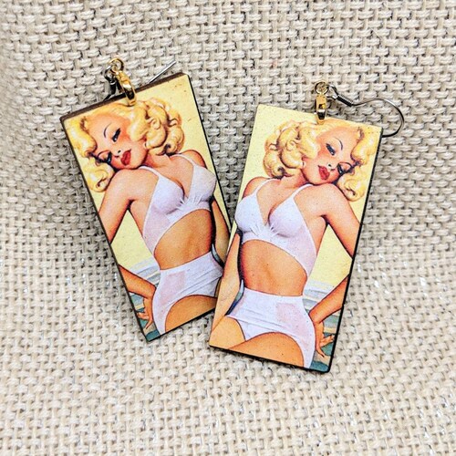 Vintage Pinup Earrings / Pin up Jewelry / Pinup Earrings / Etsy