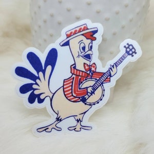 Vintage Banjo Chicken Sticker - Fade Resistant Vinyl