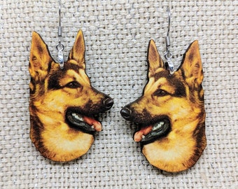 German Shepherd Earrings / Dog Earrings / Dog Gift / Puppy Earrings / Hypoallergenic / Dog Jewelry / Petsitter Gift / Holiday Gift
