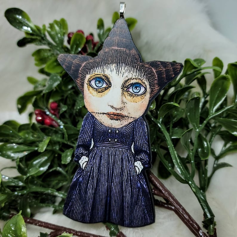 Creepy Christmas Ornament / Paper Doll Christmas Ornament / Etsy