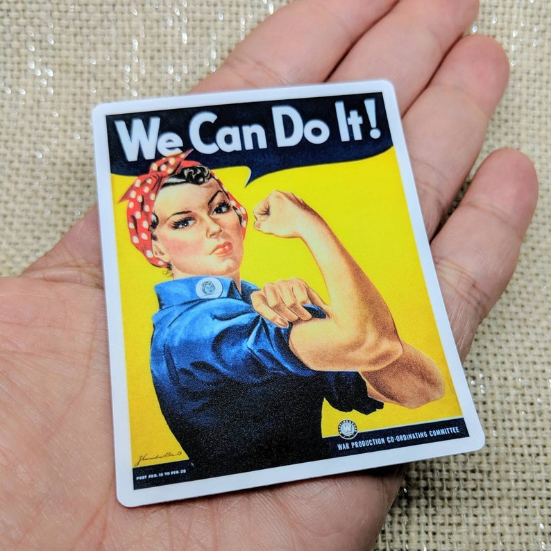 Rosie the Riveter Sticker / Bumper Sticker / Vinyl Sticker / Vintage Image / Phone Sticker / Laptop Sticker / Feminist Sticker / Boss Lady image 2