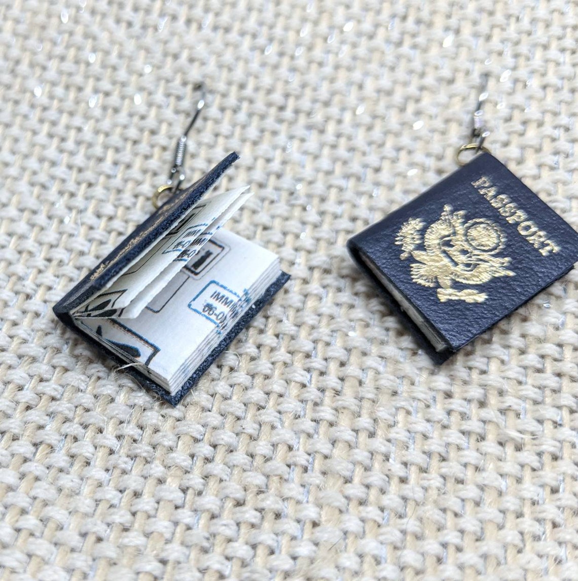 Mini Passport Earrings / Travel Earrings / Travel Jewelry / Etsy