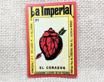 Vintage Matchbox Sticker / Vinyl Sticker / El Corazon Sticker / Phone Sticker / Laptop Sticker / Vintage Matchbook Image / Heart Sticker