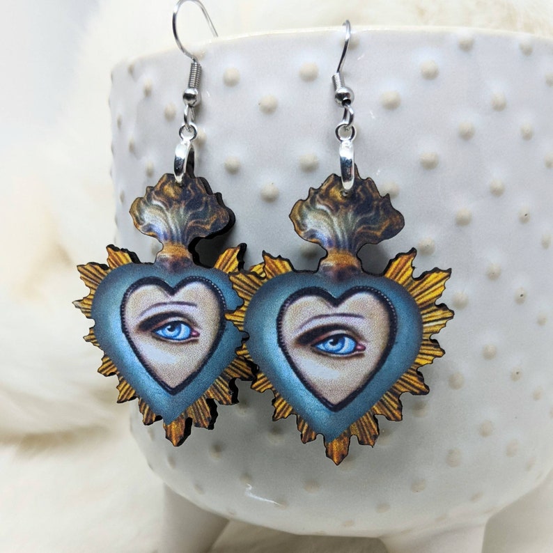 Eye Earrings / Royal Eye Earrings / Protection Earrings / Eyeball Earrings / Blue Eye / Superstition Earrings / Weird Earrings image 4