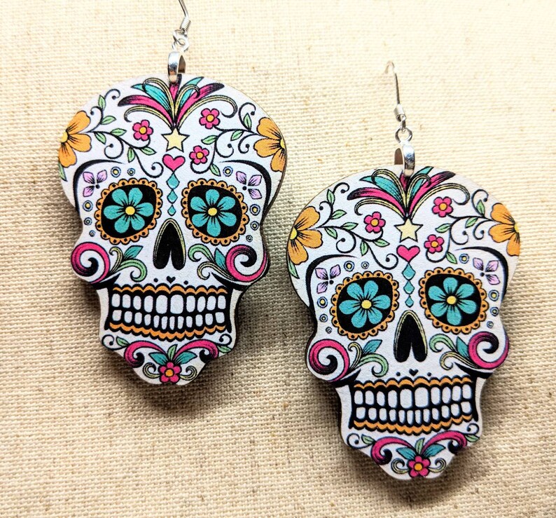 sugar skulls earrings Dia De Los Muertos day of the dead