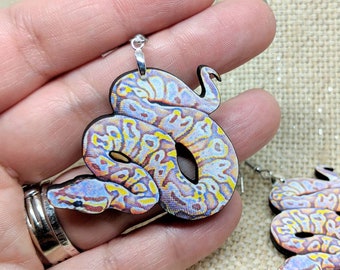 Snake Earrings / Snake Image / Halloween Earrings / Occult Earrings / Snake Jewelry / Snake Accessory / Witch Earrings