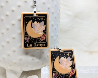 Tarot Earrings / La Luna Earrings / Resin Earrings / Dangle Earrings / Lightweight Earrings / Summer Jewelry / Boutique Jewelry