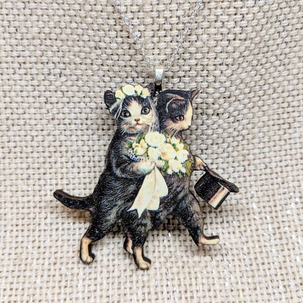 Collar de gatos para bodas / Gatos vintage / Gatos para bodas / Recuerdos de bodas / Bodas de gatos / Regalos para novias / Novias de gatos / Novios de gatos / Joyas de gatos
