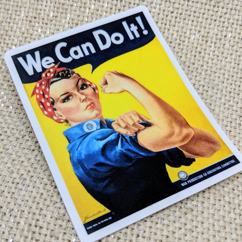 Rosie the Riveter Sticker / Bumper Sticker / Vinyl Sticker / Vintage Image / Phone Sticker / Laptop Sticker / Feminist Sticker / Boss Lady image 3