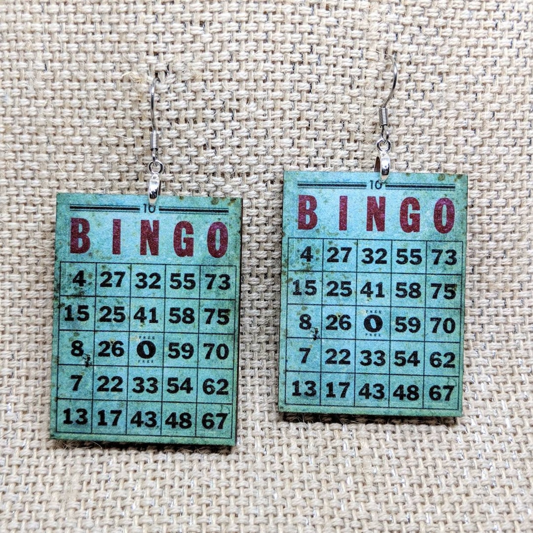 Bingo Earrings / Laser Cut Wood Earrings / Game Earrings / Bingo