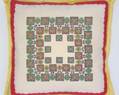 Bright Vintage Hankie Pillow