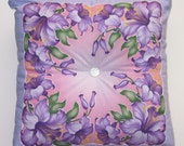 Vintage Lavender and Pink Floral Handkerchief Pillow