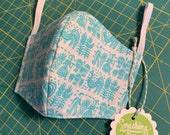 Turquoise Pyrex Butterprint Face Mask