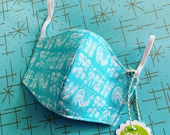 Pyrex turquoise boterafdruk gezichtsmasker