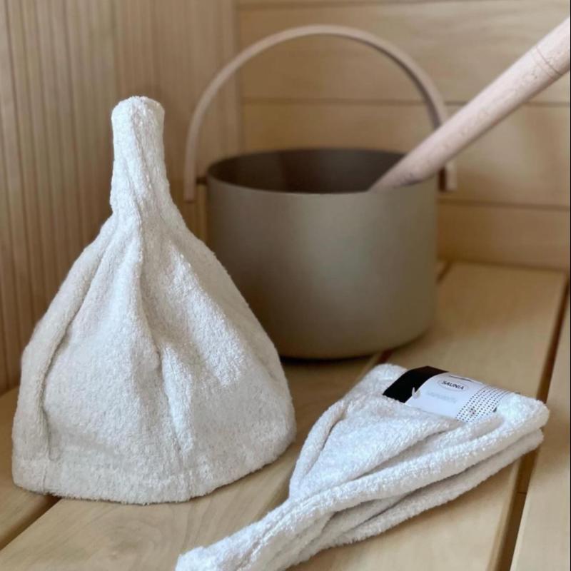 Sauna hat, linen sauna hat, great sauna gift, finnish sauna accessories, nice felt hat, scandinavian design, cute christmas gift