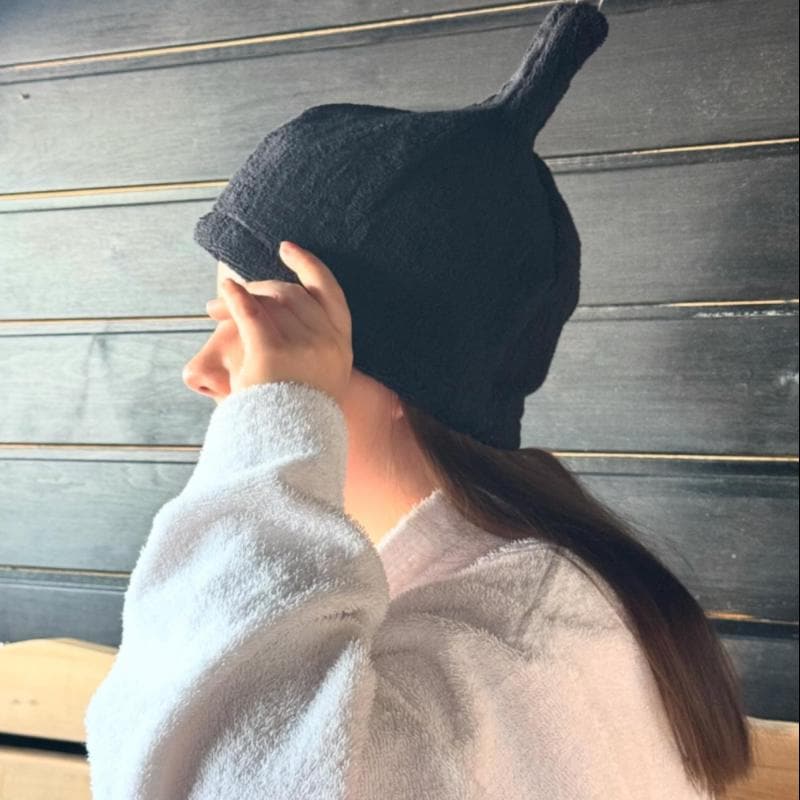 Linen Cotton Sauna Hat: Hair Heat Protector, Unisex Style