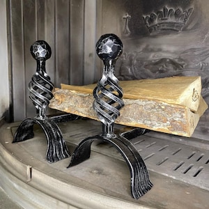 Antique fireplace andirons, Tools for fire, Fireplace Decor, Fireplace Accessory, wood burner decor, fireplace accessory, fireplace vintage