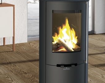 薪ストーブ 鋳鉄 暖炉 ガラス窓 調理OK レトロ ヴィンテージ キャンプ