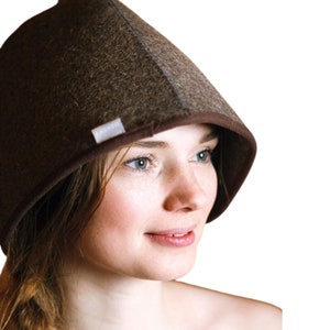Gorro de sauna de lana acogedor, diseño unisex, calidad superior, protección contra el calor para sauna, práctico gancho para colgar, regalo para amantes del spa, regalos de spa