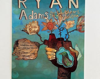 Póster del concierto original de Ryan Adams Fillmore West 2001 Bill Graham F-493