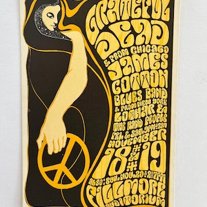 Grateful Dead Fillmore Theater 1966 Wes Wilson BG-38 Original Postkarte
