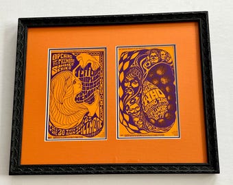 The Who Jimi Hendrix Fillmore Auditorium 1968 BG68 & BG69 Cartes postales encadrées Maclean Seeley