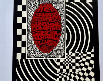 Póster original del concierto de Bonnie MacLean, Chambers Brothers, Fillmore Auditorium, 1968, BG-102