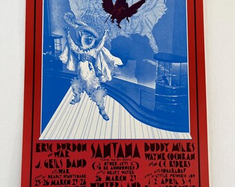 David Singer Santana J Geils Band Winterland/Fillmore 1971 BG-275 Postal original