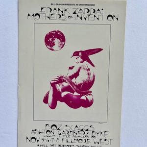 Frank Zappa and the Mothers of Invention Fillmore Auditorium 1970 David Singer BG-255 Postcard
